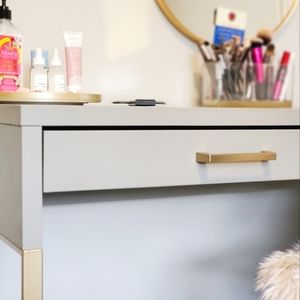 Modern sleek drawer Pulls - Golden Champagne